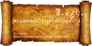 Niedermüller Árpád névjegykártya