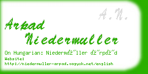 arpad niedermuller business card